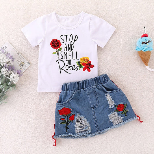 "Stop and Smell the Roses" - Cotton Tshirt and Shorts Set