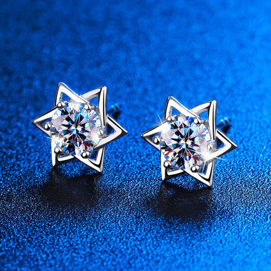 "I Deserve Luxury" - Diamond Hexagram Stud Earrings