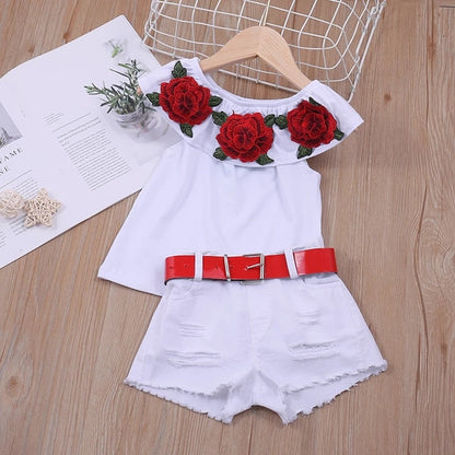 "Stop and Smell the Roses" - Cotton Tshirt and Shorts Set