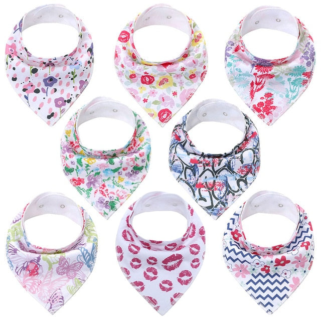 "I Eat Well" - 100% Organic Cotton Baby Bibs (set of 8)