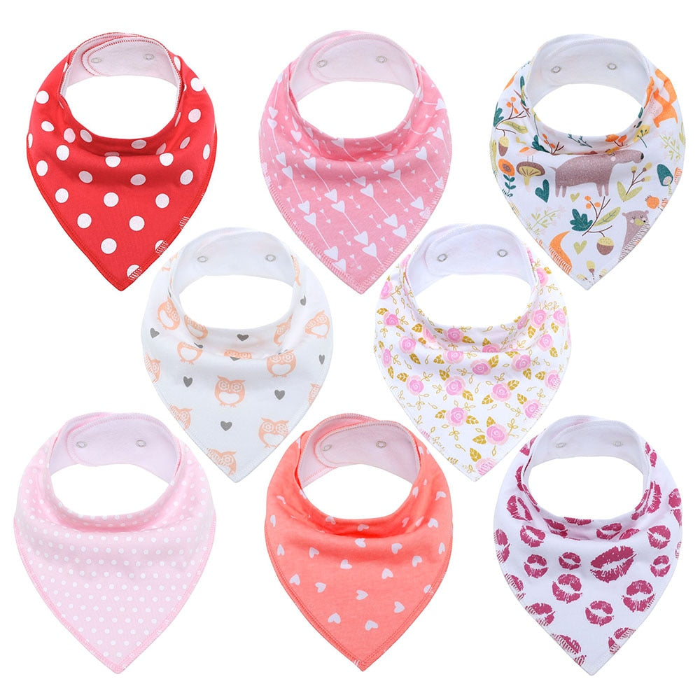 "I Eat Well" - 100% Organic Cotton Baby Bibs (set of 8)