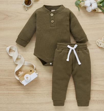 "I’m Winter Cozy" - Woven Romper Top & Pant Set