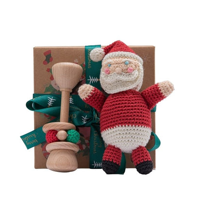 "Christmas Shake & Rattle" - Santa & Gingerbread Rattle Toys