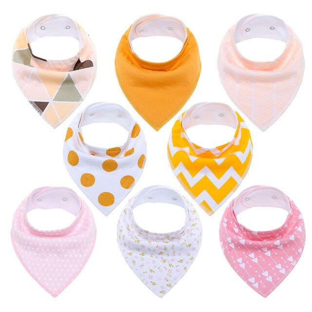 "I Eat Well" - 100% Organic Cotton Baby Bibs (set of 8)