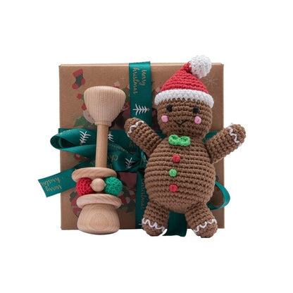 "Christmas Shake & Rattle" - Santa & Gingerbread Rattle Toys