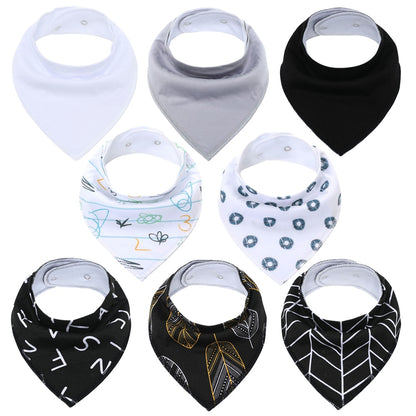 "I Eat Well" - 100% Organic Cotton Baby Bibs (set of 8)