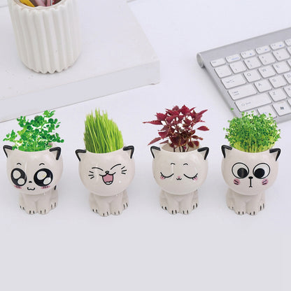 "Grow With Me" - Cat Shaped Flowerpot