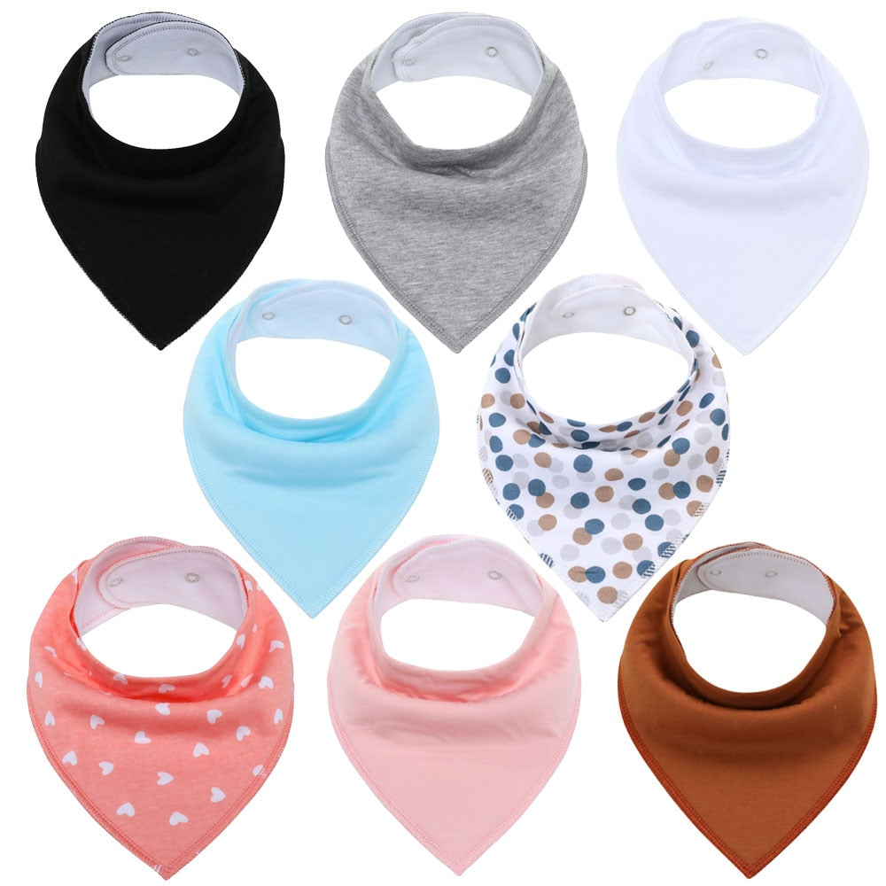 "I Eat Well" - 100% Organic Cotton Baby Bibs (set of 8)