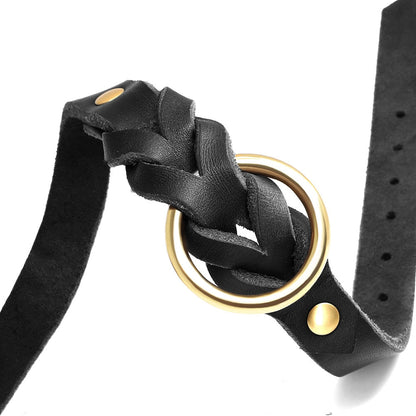 "I’m Fancy" - Pure Leather Dog Collar and Leash Set