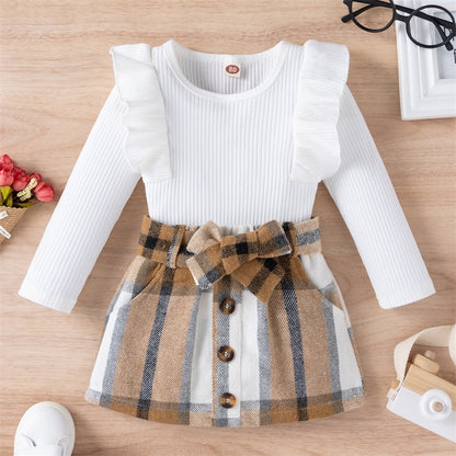 My Wholesome and Cute Side" - Knitted Baby Girl Skirt Set