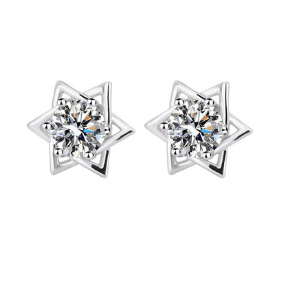 "I Deserve Luxury" - Diamond Hexagram Stud Earrings