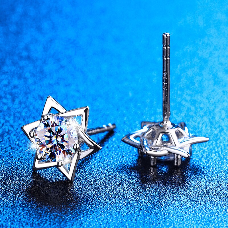 "I Deserve Luxury" - Diamond Hexagram Stud Earrings