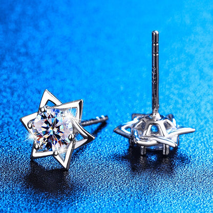 "I Deserve Luxury" - Diamond Hexagram Stud Earrings