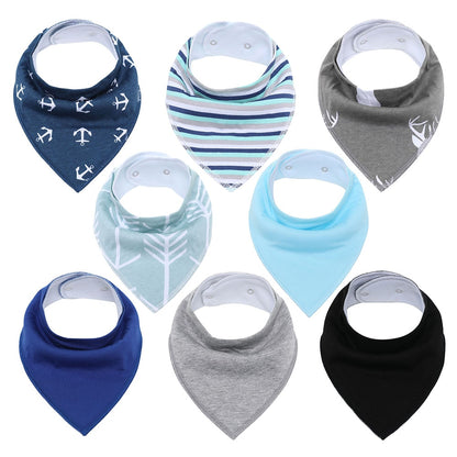 "I Eat Well" - 100% Organic Cotton Baby Bibs (set of 8)