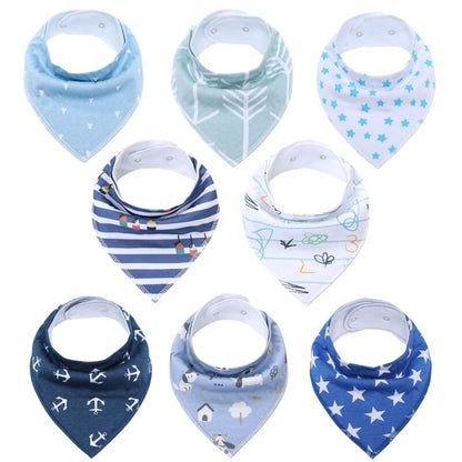 "I Eat Well" - 100% Organic Cotton Baby Bibs (set of 8)