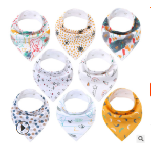 "I Eat Well" - 100% Organic Cotton Baby Bibs (set of 8)