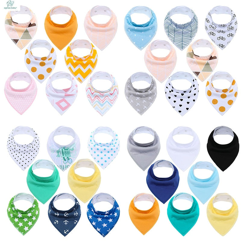 "I Eat Well" - 100% Organic Cotton Baby Bibs (set of 8)