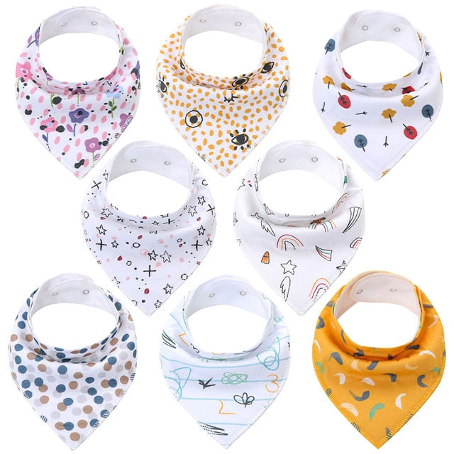 "I Eat Well" - 100% Organic Cotton Baby Bibs (set of 8)