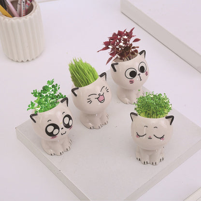 "Grow With Me" - Cat Shaped Flowerpot