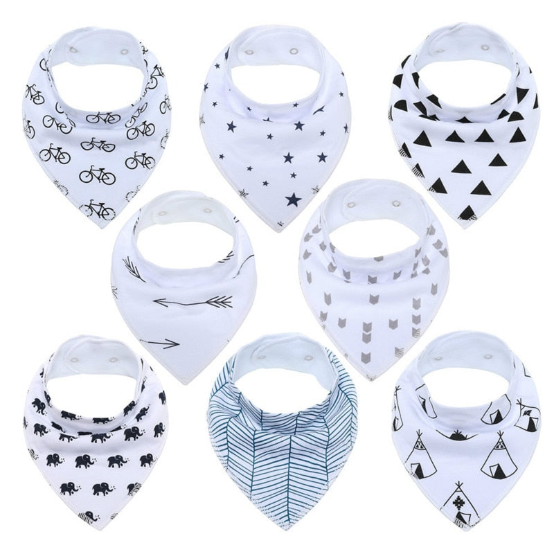 "I Eat Well" - 100% Organic Cotton Baby Bibs (set of 8)