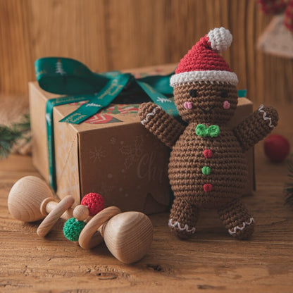 "Christmas Shake & Rattle" - Santa & Gingerbread Rattle Toys