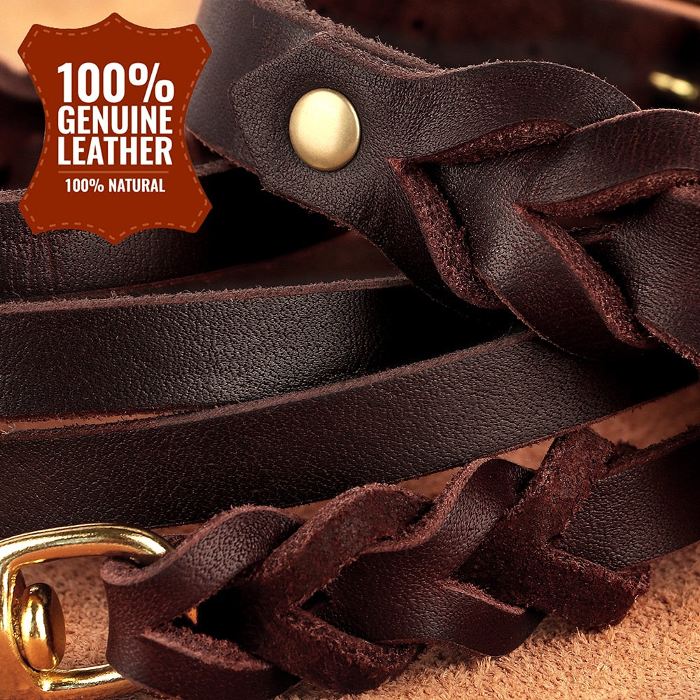 "I’m Fancy" - Pure Leather Dog Collar and Leash Set