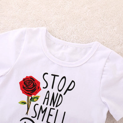 "Stop and Smell the Roses" - Cotton Tshirt and Shorts Set