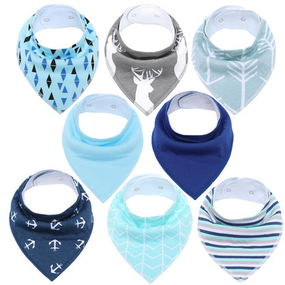 "I Eat Well" - 100% Organic Cotton Baby Bibs (set of 8)