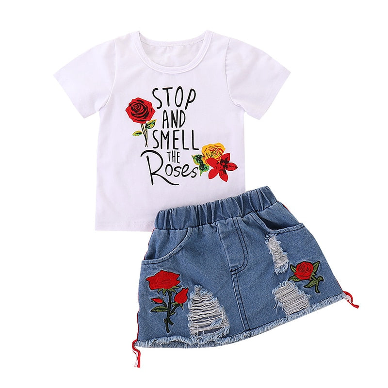 "Stop and Smell the Roses" - Cotton Tshirt and Shorts Set