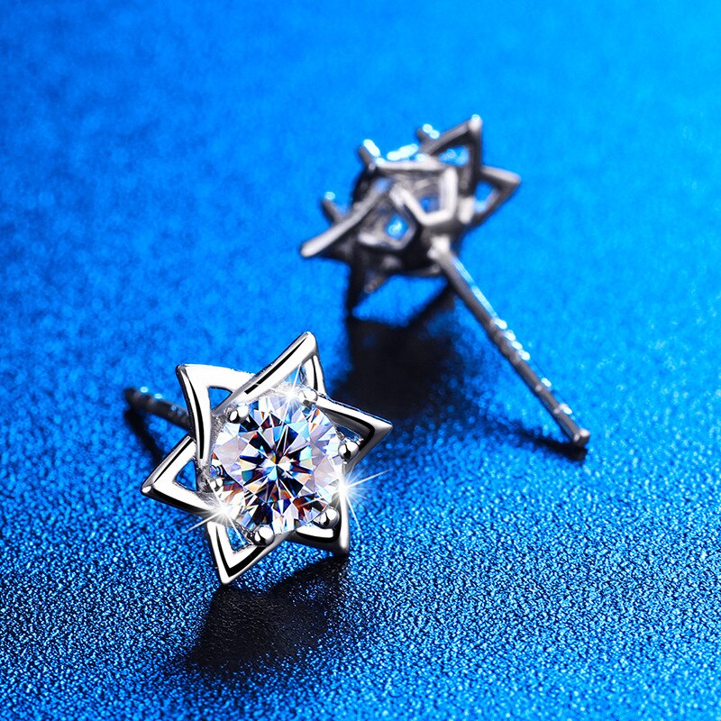 "I Deserve Luxury" - Diamond Hexagram Stud Earrings