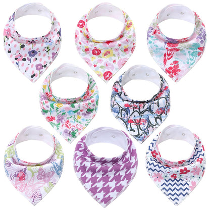 "I Eat Well" - 100% Organic Cotton Baby Bibs (set of 8)